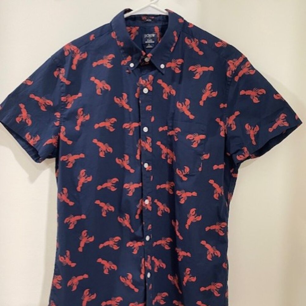 J.Crew Button Down Lobster Shirt, Men’s Large